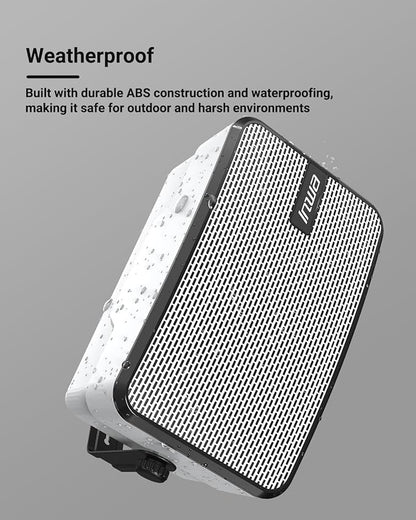Inwa Outdoor Bluetooth Speakers, IPX5 Waterproof 400W Wall Mount Speaker, Powerful Indoor/Outdoor Sound System, Wireless Sync Up to 100 Speakers, Suitable for Patio/Porch/Gazebo/Garage(MZ-621, Pair)
