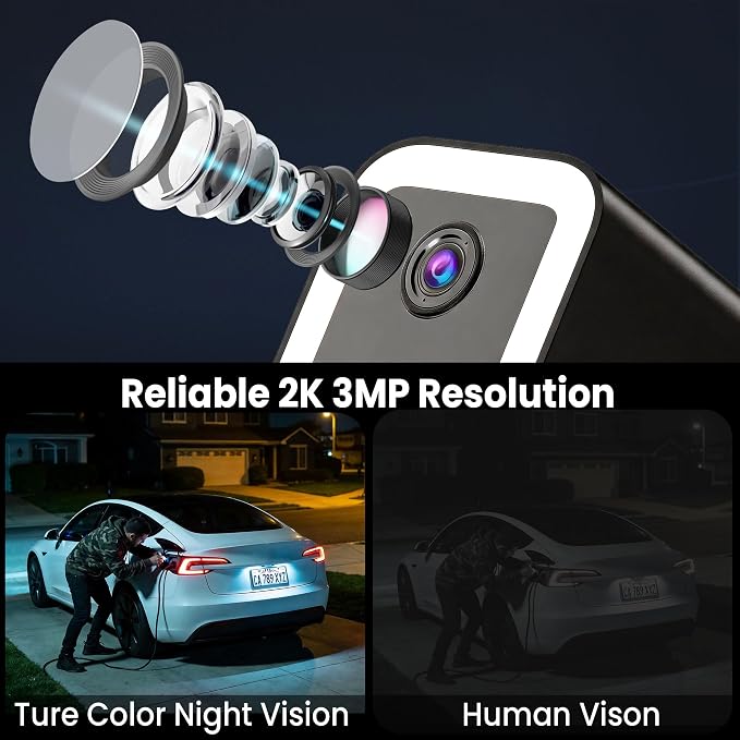 aidowocam Solar Power Outdoor Cameras Wireless Security Camera with Color Night Vision, WiFi 5G & 2.4G (2 Pack/Solar Panel)