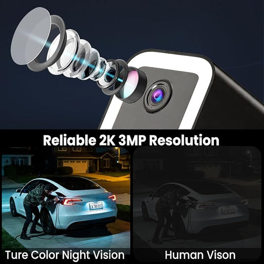 aidowocam Solar Power Outdoor Cameras Wireless Security Camera with Color Night Vision, WiFi 5G & 2.4G (2 Pack/Solar Panel)