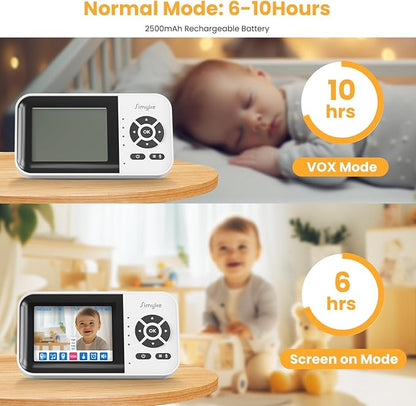 Simyke Smart Baby Monitor with SD Card,WiFi 1080P AI Cam with Phone App,2.8'' IPS Display,AI Face Tracking&Sound Detection,Auto Night Vision,2-Way Talk,Multi-User,Triple Security,1500ft Long Range