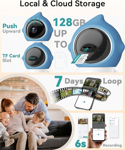 ZUMIMALL Pet Camera with Laser Toy, 2K WiFi Dog Cat Camera with Phone App