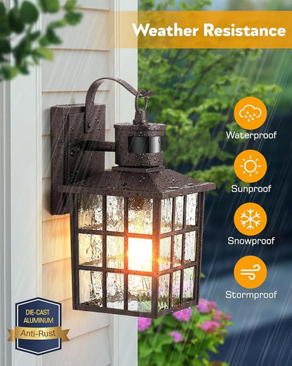 VIANIS Bronze Motion Sensor Exterior Lighting Fixtures, Waterproof
