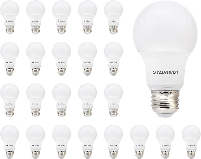 Sylvania LED A19 Light Bulb, 60W Equivalent, Efficient 8.5W, 10 Year, 2700K, 800 Lumens, Frosted, Soft White (74765), Packaging May Vary (Pack of 1, 24 Count Total)