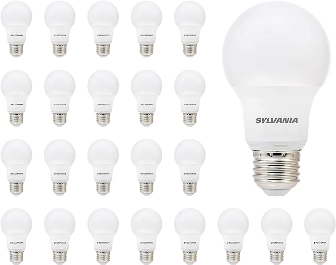 Sylvania LED A19 Light Bulb, 60W Equivalent, Efficient 9W, CEC Compliant, 10 Year, Non-Dimmable, 2700K, 800 Lumens, 90 CRI, Soft White (41372) (Pack of 1, 24 Count Total)
