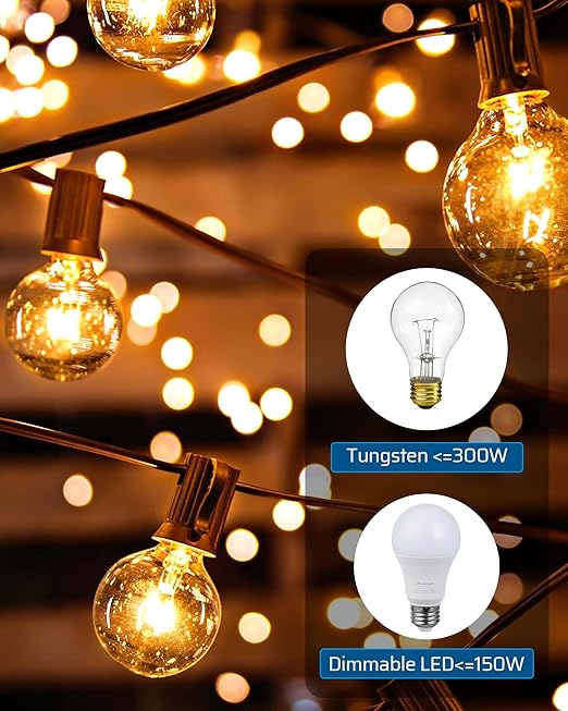DEWENWILS Outdoor Dimmer for String Lights, 125V Dimmer Switch with 100FT Control Range, Weatherproof Outdoor Dimmer Plug for Dimmable LED/Tungsten Bulbs