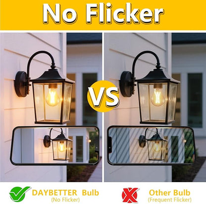 DAYBETTER 12 Pack A19 Vintage LED Edison Bulbs, 60W Equivalent, Dimmable, High Brightness 2700K Warm White, 800 Lumens, 8W E26 Standard Base, CRI80+, Clear Glass Filament Bulb for Living Room