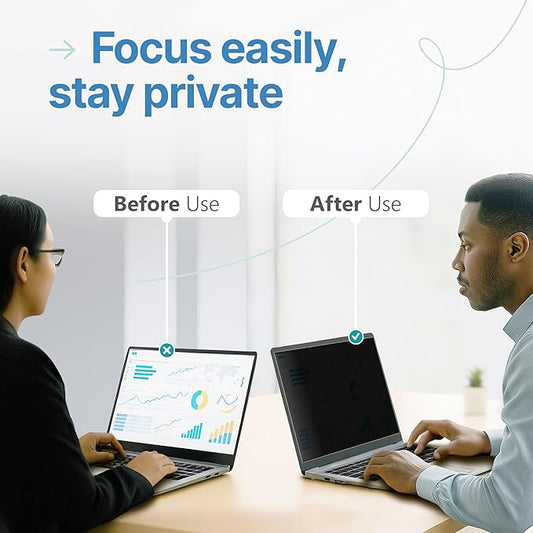 VINTEZ [2 Pack] 15.6 Inch 1.8:1 Privacy Screen for Computer Monitor and Laptop - Anti Glare Protector Film Blue Light Filter Eye Protection - Computer Screen Privacy Shield