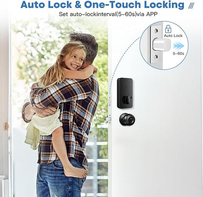 WiFi Bluetooth Keypad Door Lock with Handle,Keyless Entry Door Lock, Electronic Digital Keypad Deadbolt with App, Keyless Entry Fingerprint Lock Auto Lock, Front Smart Door Handle Sets