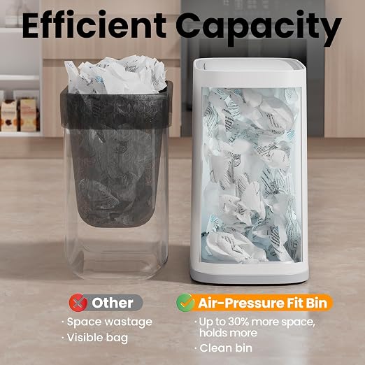 Bathroom Trash Can with Lid and Wheels, 2.6 Gallon/10L Small Garbage Can
