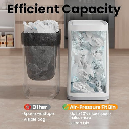 Bathroom Trash Can with Lid and Wheels, 2.6 Gallon/10L Small Garbage Can