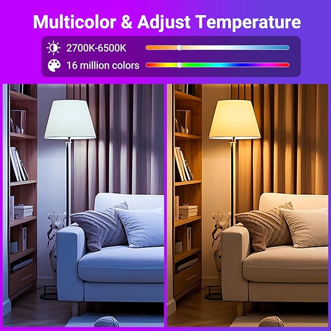 TJOY 10 Pack Smart Alexa Light Bulbs, RGB LED Bulbs Compatible with Alexa &Google Assistant
