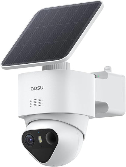 aosu T2 Ultra 4K Security Cameras Wireless Outdoor, TrueColor Night Vision, AI Triple Detection, 360° Auto Tracking, Solar Powered WiFi Camera for Home Security, 1Pack
