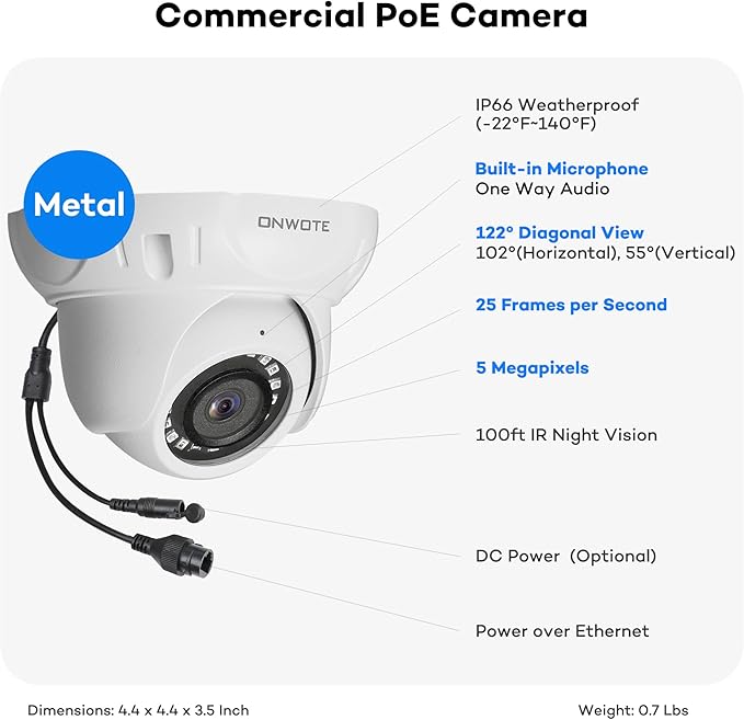 ONWOTE 12MP 32 Channel Security Camera System PoE, AcuSearch, AI Human Vehicle Detection, 20x 5MP Outdoor Audio PoE IP Cameras, 32CH 6K 4K Commercial NVR 8TB, 4 HDD Ports Support 40TB, Business CCTV
