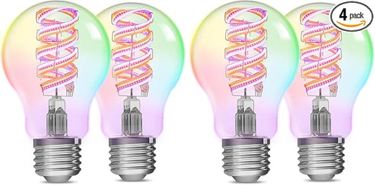 Linkind Matter A19 Smart Light Bulbs, Alexa/Apple Home, 2Pack (Pack of 2) | Smart Edison Bulb, Voice Control, Music Sync, Timer, Tunable White(1800K-6500K), Vintage Decor E26 LED Filament 60W 850LM