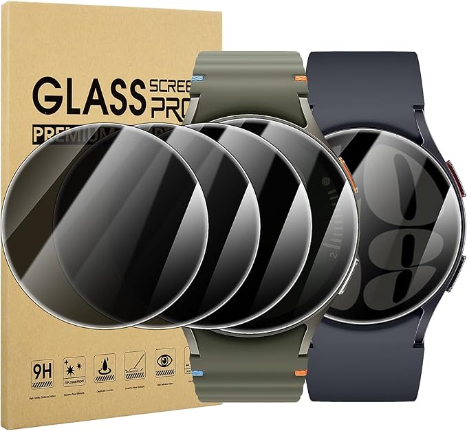 Suoman 4-Pack for Samsung Galaxy Watch 6/7 44mm Privacy Screen Protector, [Anti-peeping] 9H Hardness Ultra-thin Tempered Glass Screen Protective Film