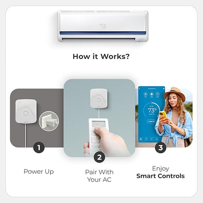 Breez Eco Smart AC Controller for Mini-Split, Window, Portable ACS (White)