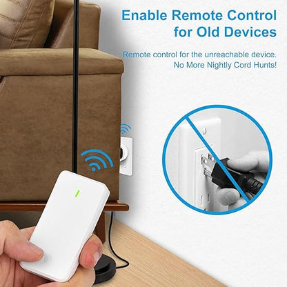 Greencycle Wireless Remote Control Outlet Plug Switch Kit,Remote Light Switches,On Off Outlet Switch for Lights,Lamps,Fans,300ft Long Range,No Wiring,15A 1500W,for Household Appliance,1SW+2Outlets