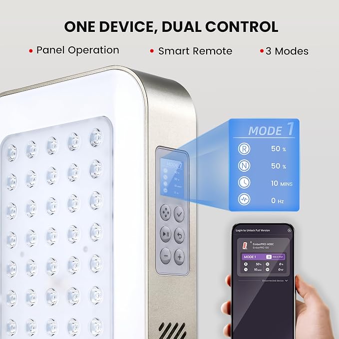 EmberTouch 115W Red Light Therapy Panel, 660nm 850nm Infrared Device