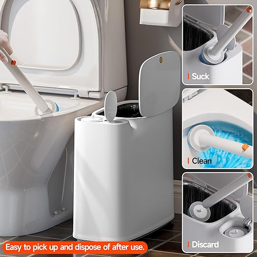 CTIME 3 in 1 Bathroom Trash can with toilert Brush,36 Refills