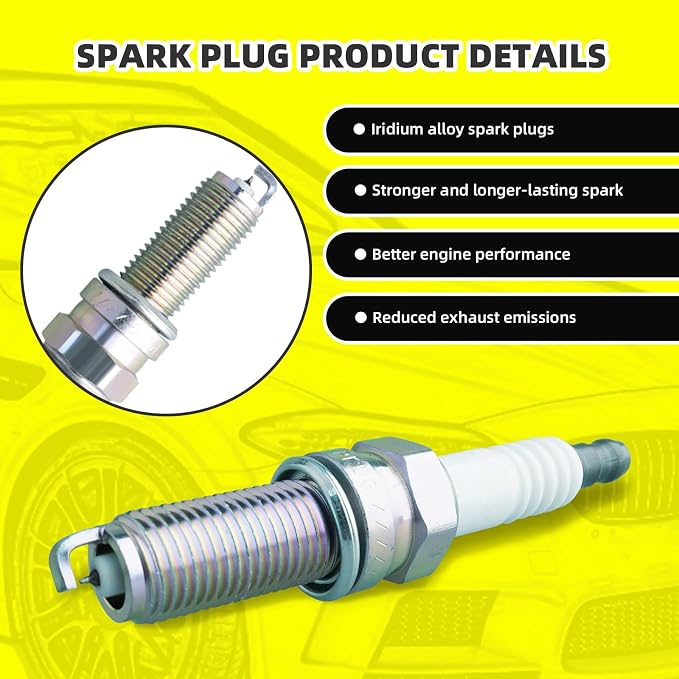 Set of 3 Ignition Coils Pack UF681 1321580003 & 3 PCS Iridium Spark Plugs Compatible with 2005-2015 Smart Fortwo 1.0L 0.8L Electric
