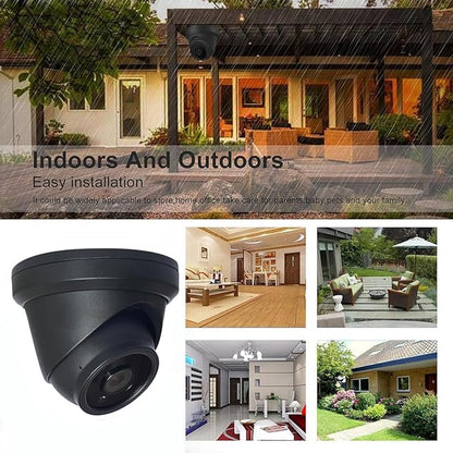 4MP Analog Coax Dome TVI CVI CCTV Surveillance Security Camera, 2.8mm 100° Wide Viewing Angle, 65ft IR Night Vision, Outdoor, Full Metal Housing, ONLY Compatible with 4MP, 5MP and 8MP DVR, Black
