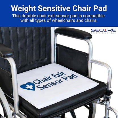 Secure Safety Solutions Chair and Bed Alarm for Elderly Fall Prevention - 80 dB Monitor, 12x12 and 12x30 Sensor Pads - Caregiver Alert System for Seniors, Dementia Patient Monitoring, Home Care Safety