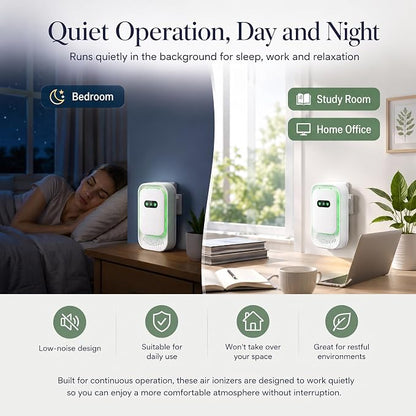 6 Pack Plug in Air Purifier,Quiet Air Ionizers for Home and Pet Odors