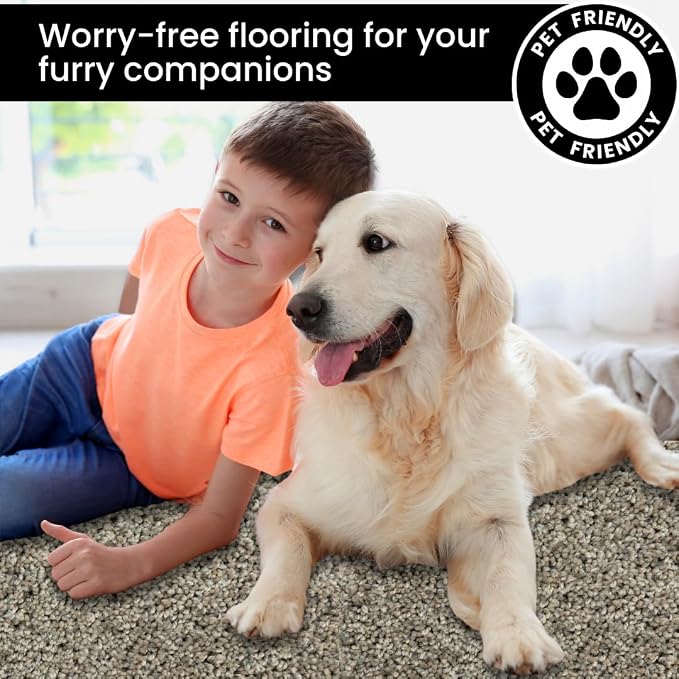 Smart Squares Easy Street Premium Plush Carpet Tiles, Made in USA – 18x18 Peel and Stick Floor Tiles with Attached Padding – Seamless DIY Carpet Squares (2.5 Sq Ft, 1 Tile, 909 Lava)