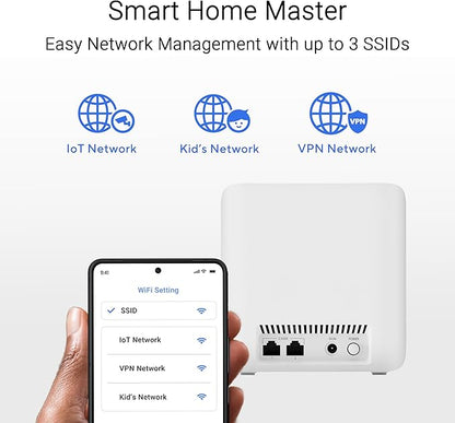 ASUS ZenWiFi BD4 (2-Pack) Dual-Band WiFi 7 Mesh, 3600 Mbps, 4900 sq.ft., Dual 2.5G Ports, Security and Parental Controls Included, Smart Home Master SSIDs