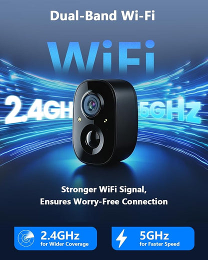 Solar Security Camera with Bracket & Spotlight, Smart Lighting Modes, 4MP Color Night Vision, PIR Detection, 2-Way Audio, 2.4G/5G WiFi, Outdoor Solar Battery Cameras for Home Security, Remote Control