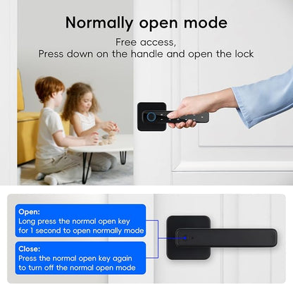 Smart Door Knob with Key & Keypad, Biometric Fingerprint Door Lock