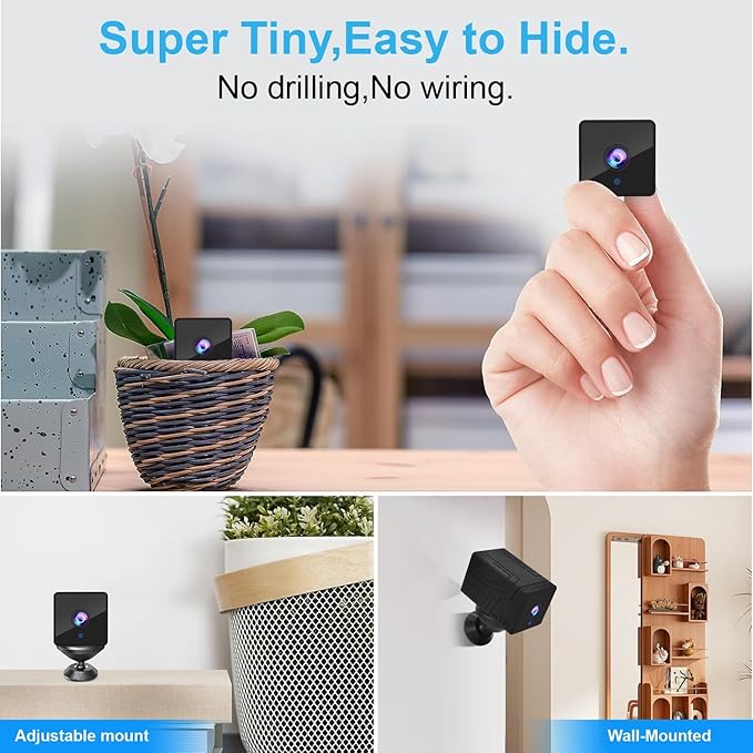 4K Wireless Wifi Camera,Upgrade 4K,1800mAh Battery Powered,WiFi Wireless Nanny Cam Home Security Camera Tiny Office Secret Surveillance Cam with 100 Days Standby AI Human Detection Auto Night Vision