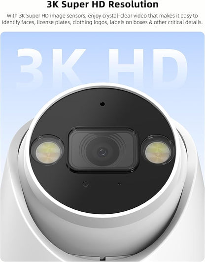 Swann AdvancedX™ Wired 5MP NVR Security System, 8 Channel, 4 Dome 3K Cameras, 1TB Storage, White, 24/7 Recording