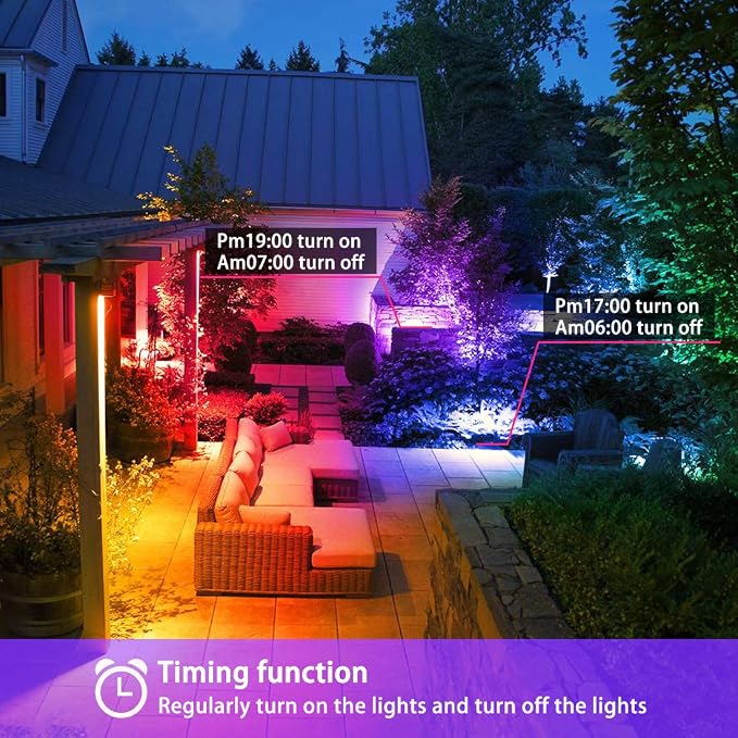 MELPO Led Flood Light Outdoor, 50W RGB Color Changing Landscape Lighting | Remote Control, Timing - 12 Colors - 4 Modes, IP66 Waterproof, US 3-Plug, MELPO (Pack of 2)