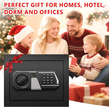 1.3 Cub Small Safes for Home Use Fire and Water Proof, Digital Security Fireproof Safe Box with Combination Lock, Smart Alarm System and Removable Shelf, Fire Safe for Home Documents Valuables