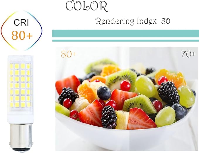 BA15D Led Bulbs 6W Dimmable 120V,B15 Double Contact Bayonet Base,Daylight White 6000K,60W JD Type T3/T4 Halogen Equivalent Replaces for Sewing Machine(2-Pack)