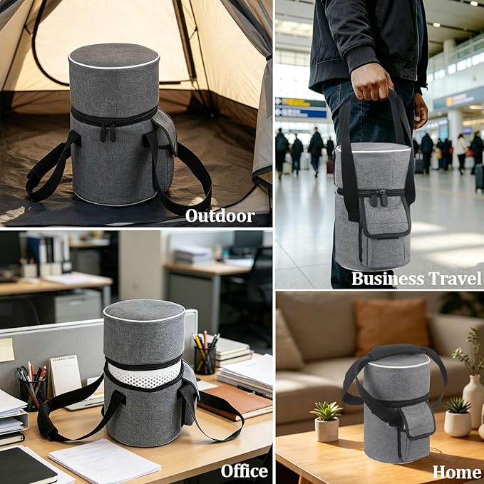 Carrying Bag for LEVOIT Core Mini-P Air Purifiers, Portable Core Mini-P Air Purifiers Travel Case Bag With Accessory Pocket & Handle, Travel, Hotel, Camping, Car, Home, Office (Gray)