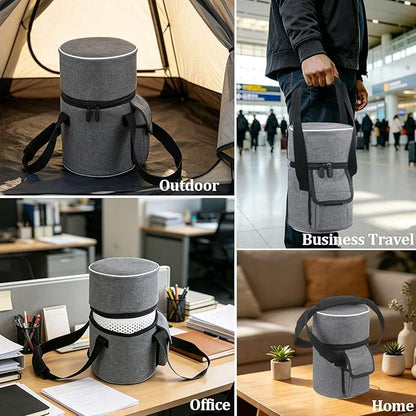 Carrying Bag for LEVOIT Core Mini-P Air Purifiers, Portable Core Mini-P Air Purifiers Travel Case Bag With Accessory Pocket & Handle, Travel, Hotel, Camping, Car, Home, Office (Gray)