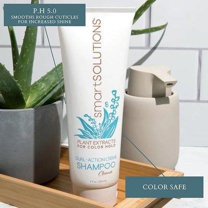 SMART SOLUTIONS Dual-Action Creme Shampoo | Sulfate, Paraben & Sodium Chloride Free | Color Safe & Chemically Treated Hair Safe (32 fl oz)