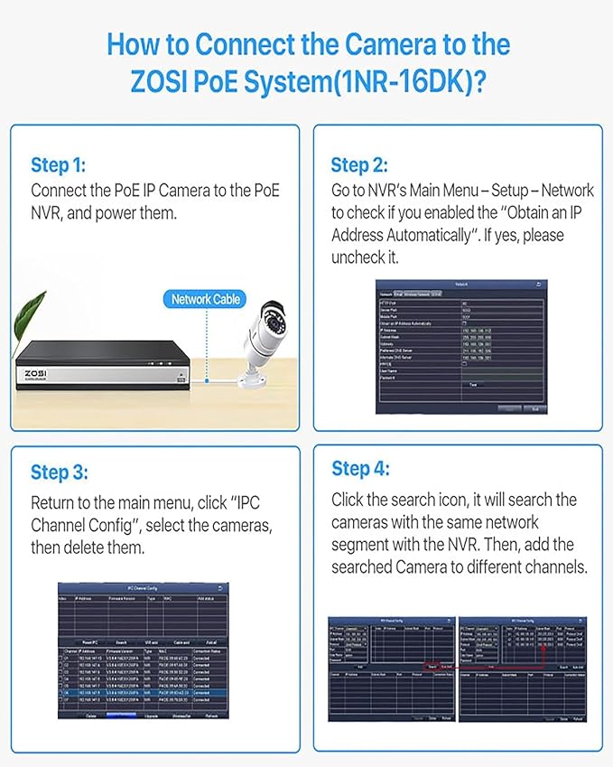 ZOSI 2-Pack 5MP Add-on PoE Security Camera with Ethernet Cables, 120ft Night Vision, IP66 Weatherproof, Outdoor Indoor Home Bullet Camera Only Compatible Same Brand 5MP 4K PoE NVR Systems
