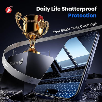 WSKEN for iPhone 17 Pro Max Privacy Screen Protector - [4 Way 360 Anti Spy] [Auto Dust-Remove] 10X Military Shatterproof 4 Directions Zero Bubble Anti Peep Tempered Glass Film for 17 Pro Max