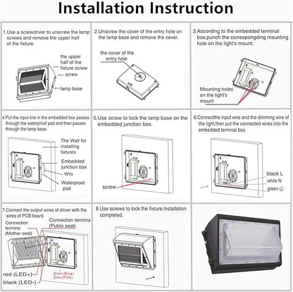 1-10V Dimmable 80W LED Wall Pack Light with Dusk to Dawn Photocell, 100-277V 11200LM 600-800W HPS/HID Equiv., 5000K Outdoor Security Lighting, ETL Commercial Wall Mount Lights for Building