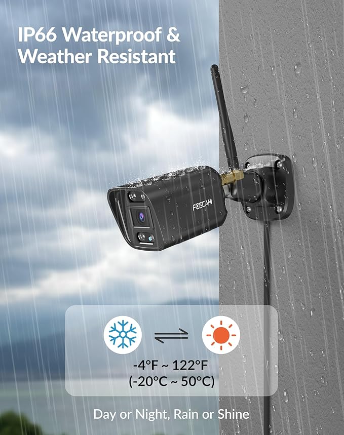 FOSCAM 3K 5MP Outdoor Camera Wireless, 5GHz&2.4GHz WiFi Camera for Home Security, 120° FoV Outside Surveillance Camera, AI Human/Vehicle Detection, 66FT Color Night Vision, 120dB Siren, IP66