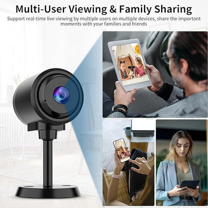 VSTARCAM Tiny Camera for Home Security 1Pcs, 2.4GHz WiFi Portable Battery Operated with IR Night Vision, Human Detection, 136° Wide Angle, Baby Monitor Small Motion Activated Camera