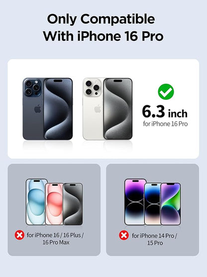 PDDKISS Compatible for iPhone 16 Pro Privacy Screen Protector Tempered Glass 6.3 Inch, Purple Gradient Anti Spy Anti Blue Light HD Easy Installation