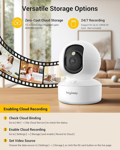 BoyKeep 2K Indoor Security Camera 5G/2.4GHz Wi-Fi Cameras for Baby/Elder/Dog/Pet Camera with Phone app, 2-Way Audio Baby Monitor Camera, Night Vision, Cloud & SD Card Storage