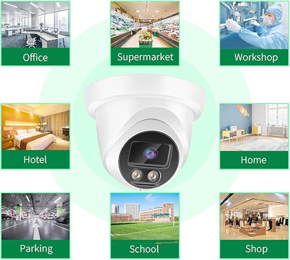 5MP HD CCTV Security Camera TVI/AHD/CVI/CVBS Analog BNC Wired Surveillance Dome Cameras 4-in-1 Indoor/Outdoor Waterproof 110° Wide Angle,2.8mm Lens IR Night Vision.Sphere Metal Compatible with DVR