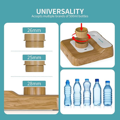 Travel Humidifier, Portable Humidifier for Plants, Bedroom, Office, Hotel or Car, Battery Operated Mini Cool Mist Humidifiers, Quiet 23dB, Auto-off, Night Light & BPA-Free, Wood Grain