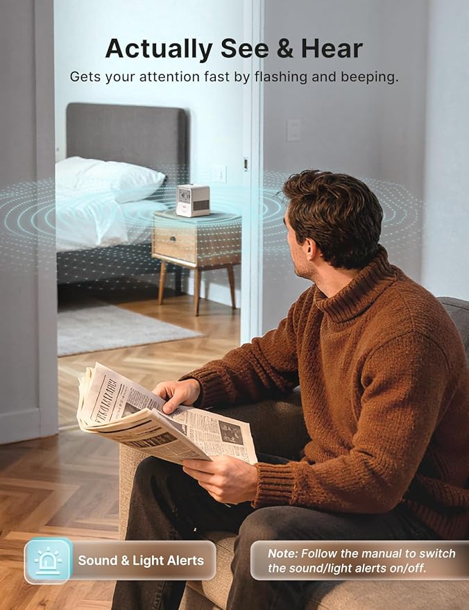 X-Sense Radon Detector for Home, Audible & Visual Alerts, XR0B-SR