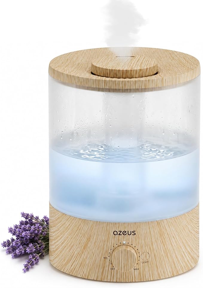 AZEUS 3.5L Cool Mist Humidifier with 7-Color Night Light, Woodgrain